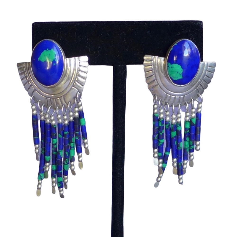 Azurmalachite & Sterling Silver Earrings